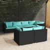 Vidaxl 7-Cz. Set da Salotto per Giardino, Cuscini, Rattan Nero PE