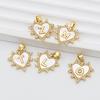 Gold Plated Copper Love Heart Pendant Necklace with Shell and 26 Letters.