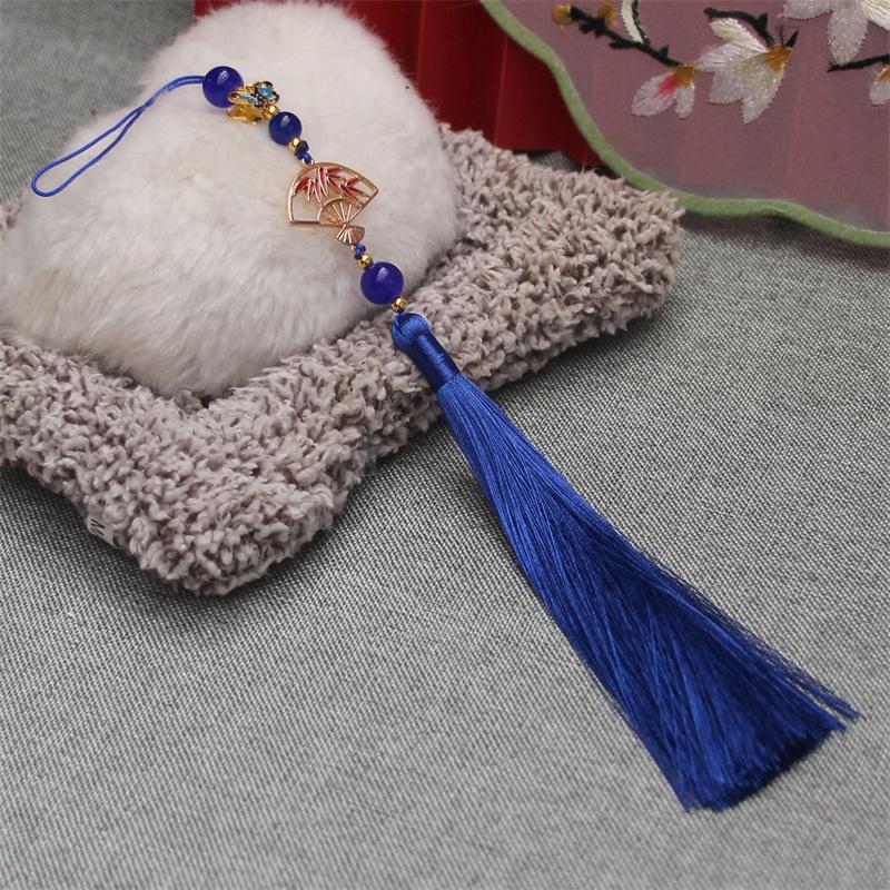 Ice Floss Fan Hanging Tassel Antique Hanfu Decoration Tassel Cheongsam Pressed Placket Ethnic Style Home Decoration