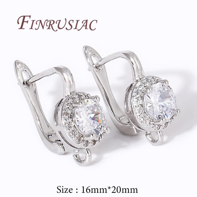 Fasteners For Earrings 18K Gold Plated Brass Earring Hooks Earwires French Crystal Earring Fixtures,DIY Jewelry Making Supplies