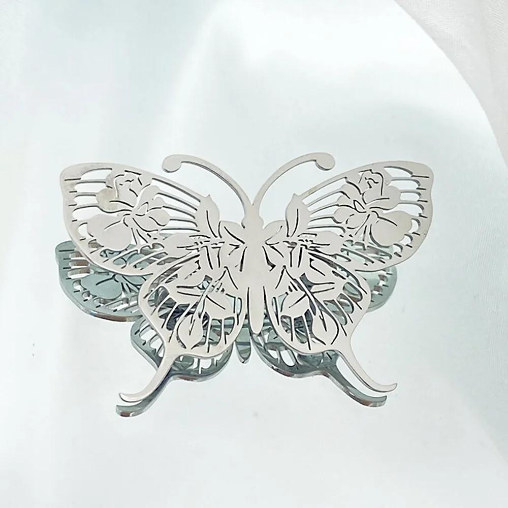 

Stainless Steel Butterfly Brooch Gold Color Hollow insect Pattern Brooches Female Coat Dress Badge Women s Jewelry party Gift