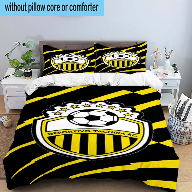 Deportivo Tachira Fc Crest 3PCS Bedding Set 2D Printing (Includes 1 Duvet Cover + 2 Pillowcases Coreless), Bedroom decor,Fan gift