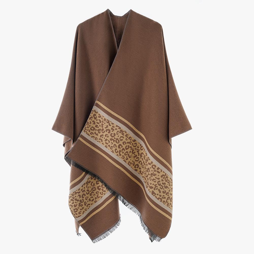 Autumn Winter Women Scarf Lady Layers Poncho Elegant Leopard Wrap Shawl Scarve Capa Para Mujer Pashmina Cloak Imitation Cashmere