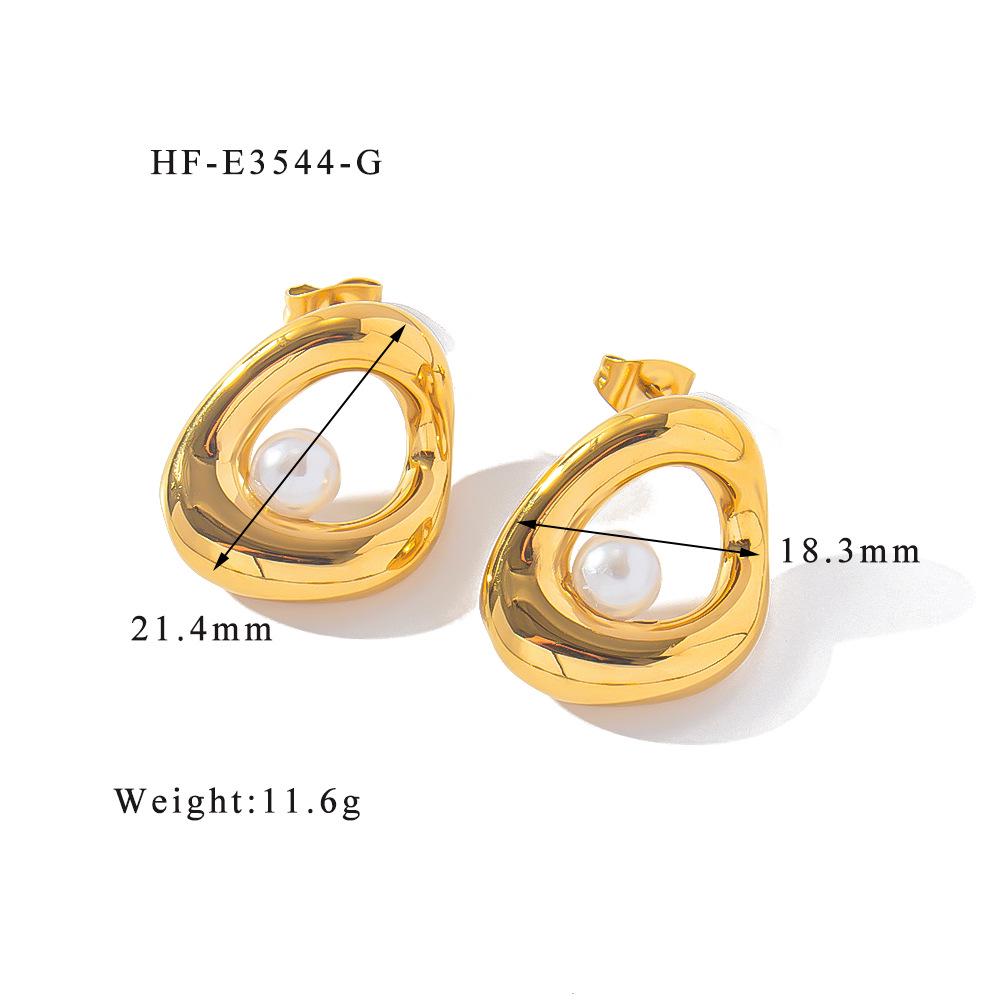 Geometric Zircon Retro Women's 18K Titanium Steel Earrings 2024