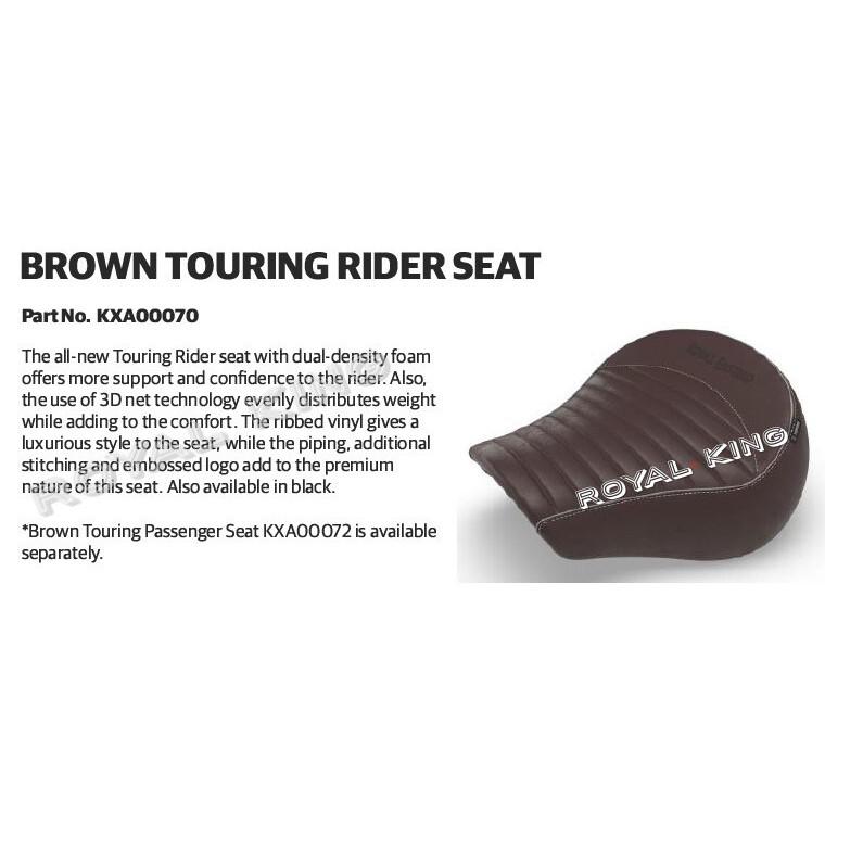 Royal Enfield "New Classic 350 Brown Touring Rider Seat & Passenger Seat"