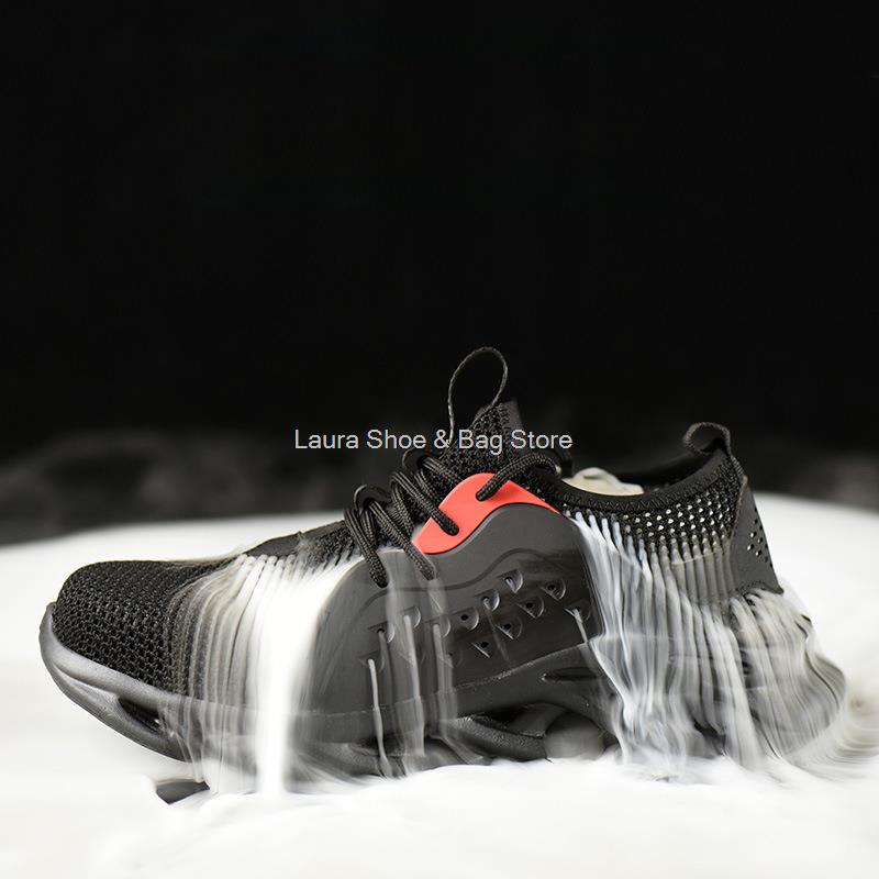 Fashion Ligthweight Safety Shoes Men Mesh Breathable Work Shoes Anti-smash Puncture Proof Work Safety Boots Man Steel Toe Sneaker Male