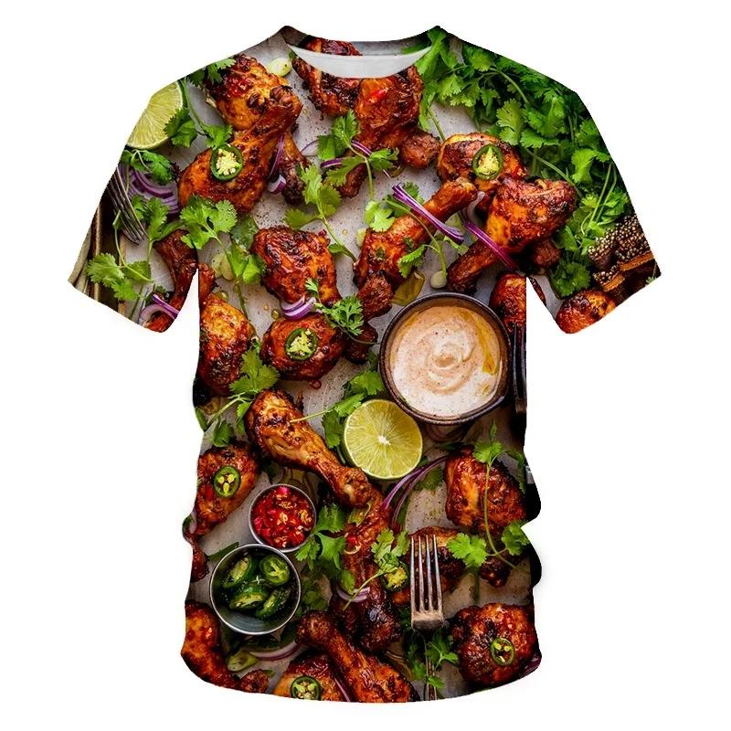 

Creative Food Pattern T Shirts - 3D Printed Summer Cool and Comfortable Versatile T-Shirts for Festive Wear Hip Hop T-Shirt XXS