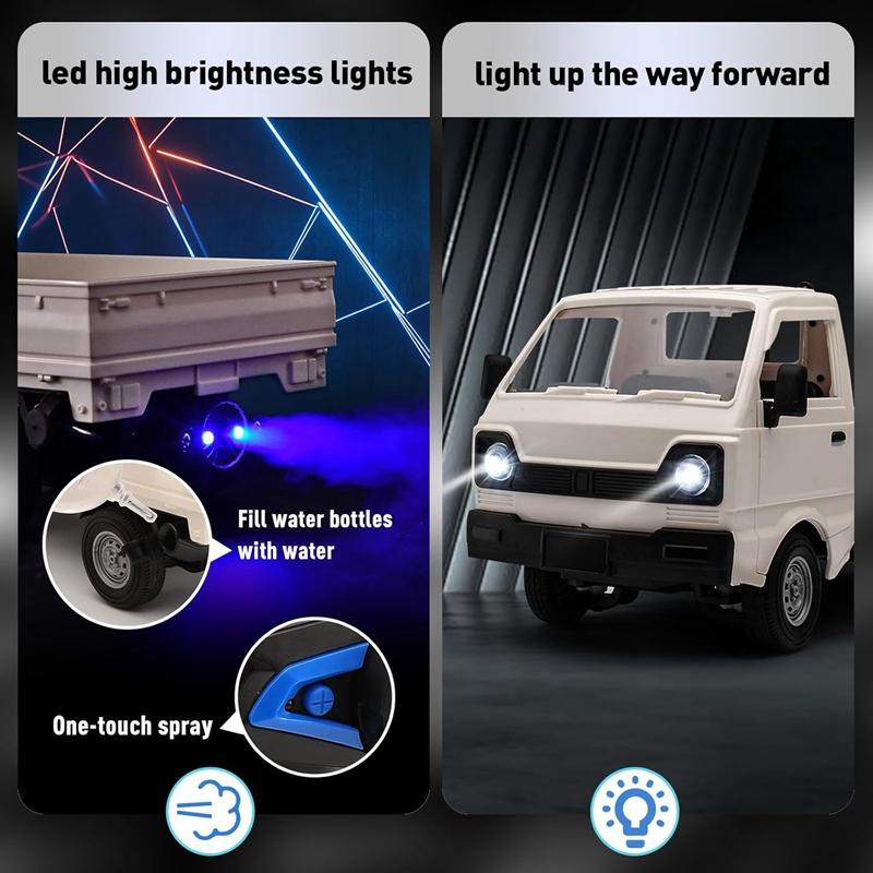 Kf21 1:16 2.4ghz Remote Control Car Simulates Drift And Climbing Trucks With Spray And Led Lights Toy For Children Boys Gift