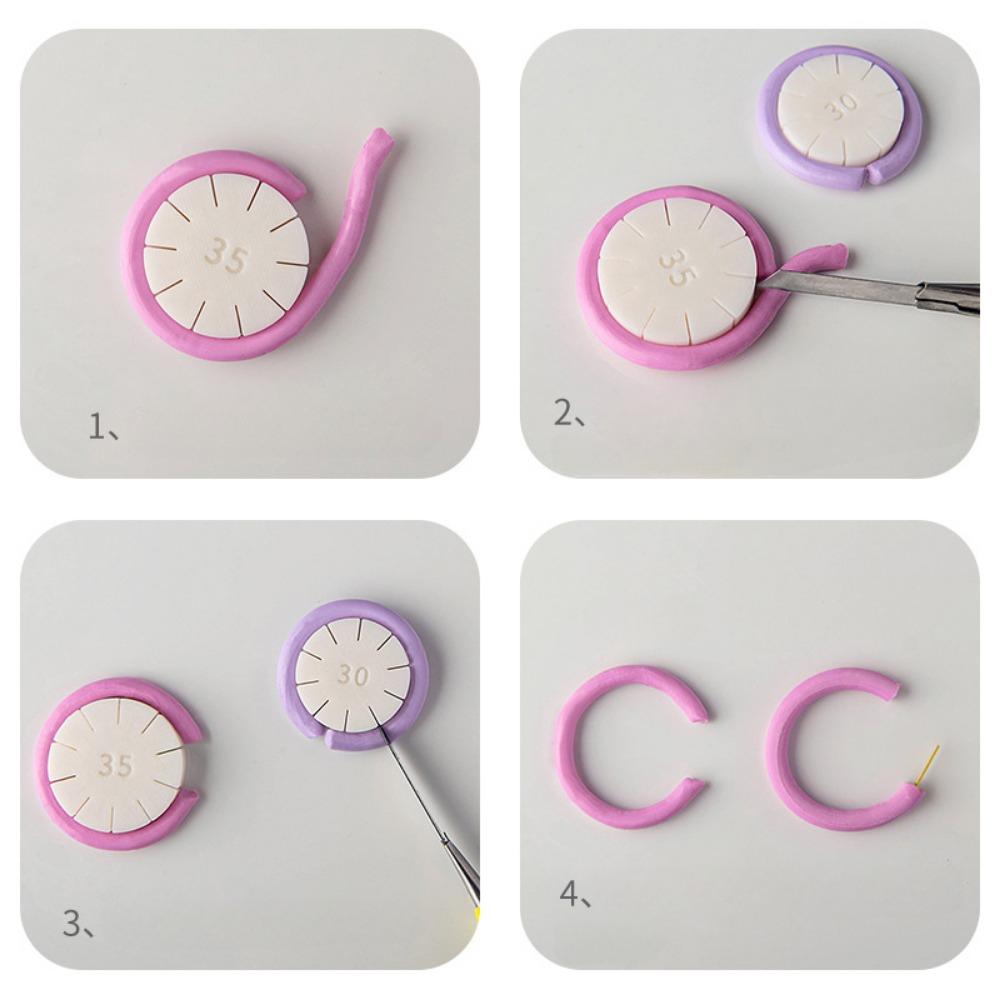 Polymer Clay Earring Mold Set - 5 Sizes (0.6-1.4") Arc Shaping Tools for Beginners in Pastel Colors