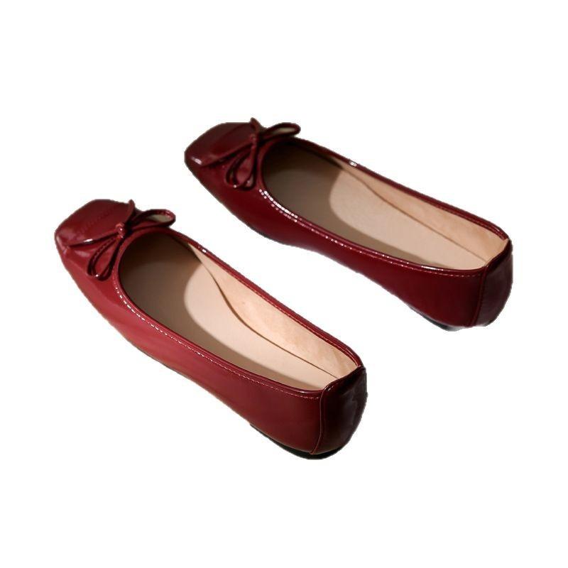 Flat Square-toe Single Shoes with Shallow Toe and Flat Heel, Soft Bottom, Women's Shoes