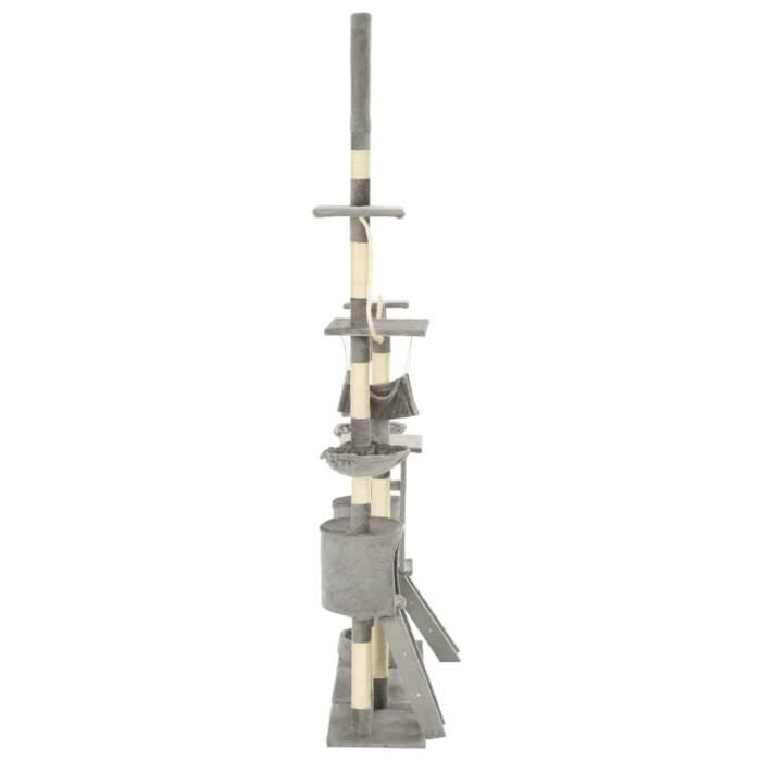 VidaXL Arbre à chat avec griffoirs en sisal 230-250 cm Gris
