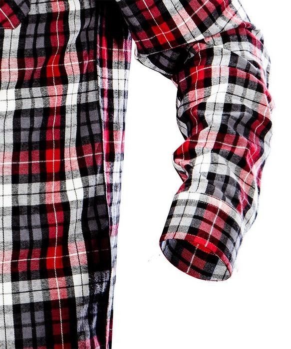 Flannel Shirt Checked Red, Black And White Size M - T N81-540-M