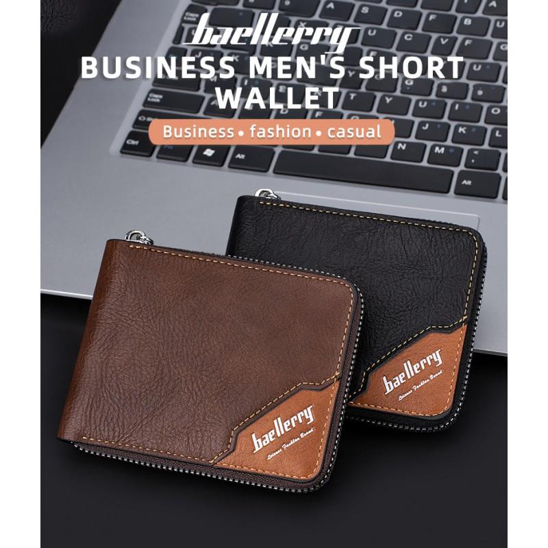 Wallet Men's Short European American Business Multifunctional Color Blocked Fashionable Change Bag Trend
