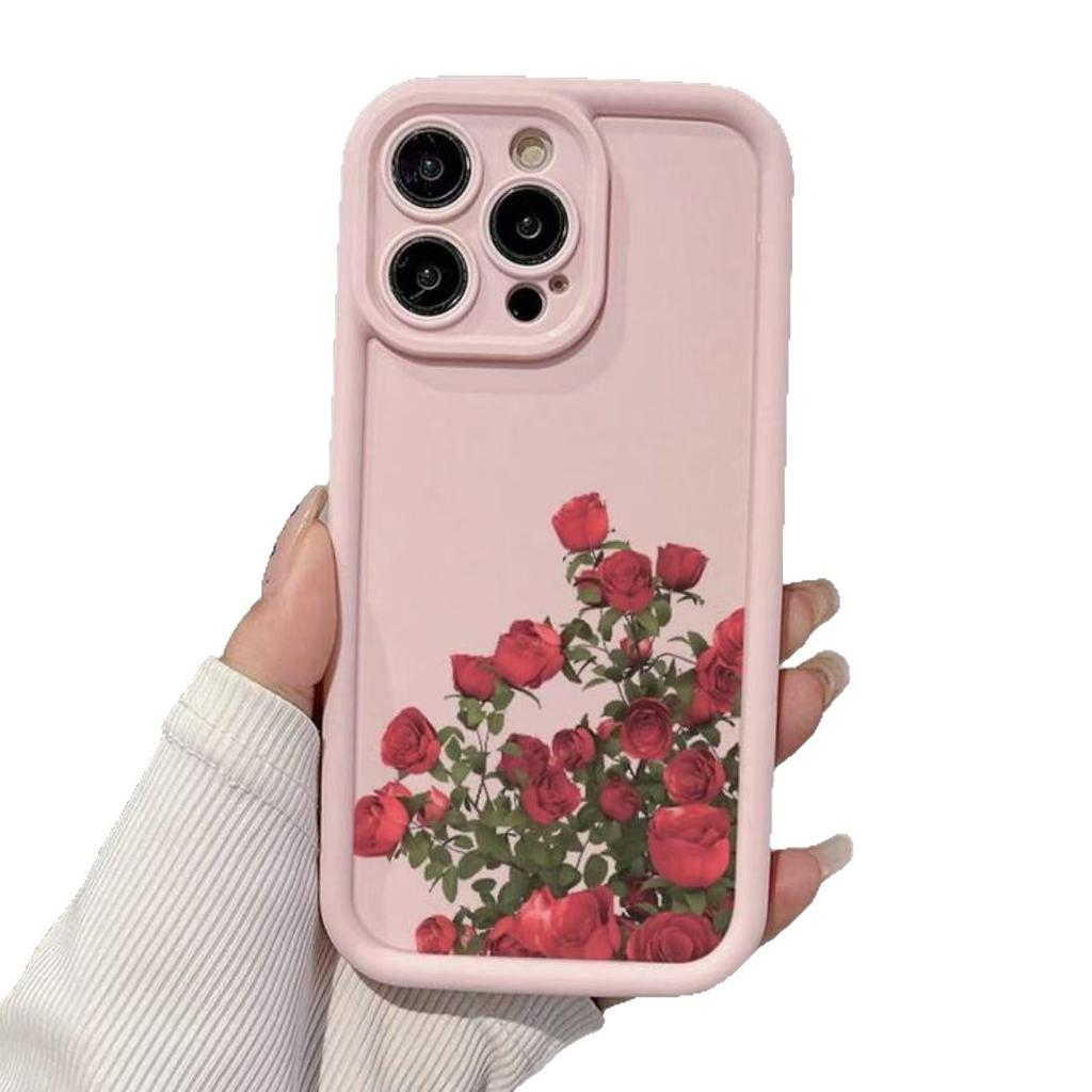 The new rose is suitable for iphone17pro mobile phone case, Apple 15 anti-drop 14 foreign trade 13promax personality 16x.