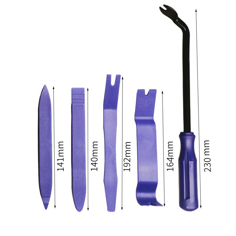 5-Piece Car Stereo and Interior Panel Removal Tool Set - 6" Clip Pry Tool & 4-Piece Plastic Pry Bar