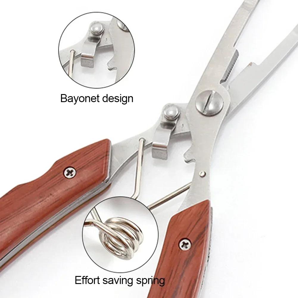 Lure Pliers Camo Curved Nose Stainless Steel Scissors Control Fish Pliers With Knife Open Steel Ring Cutting Line Fishing Tools