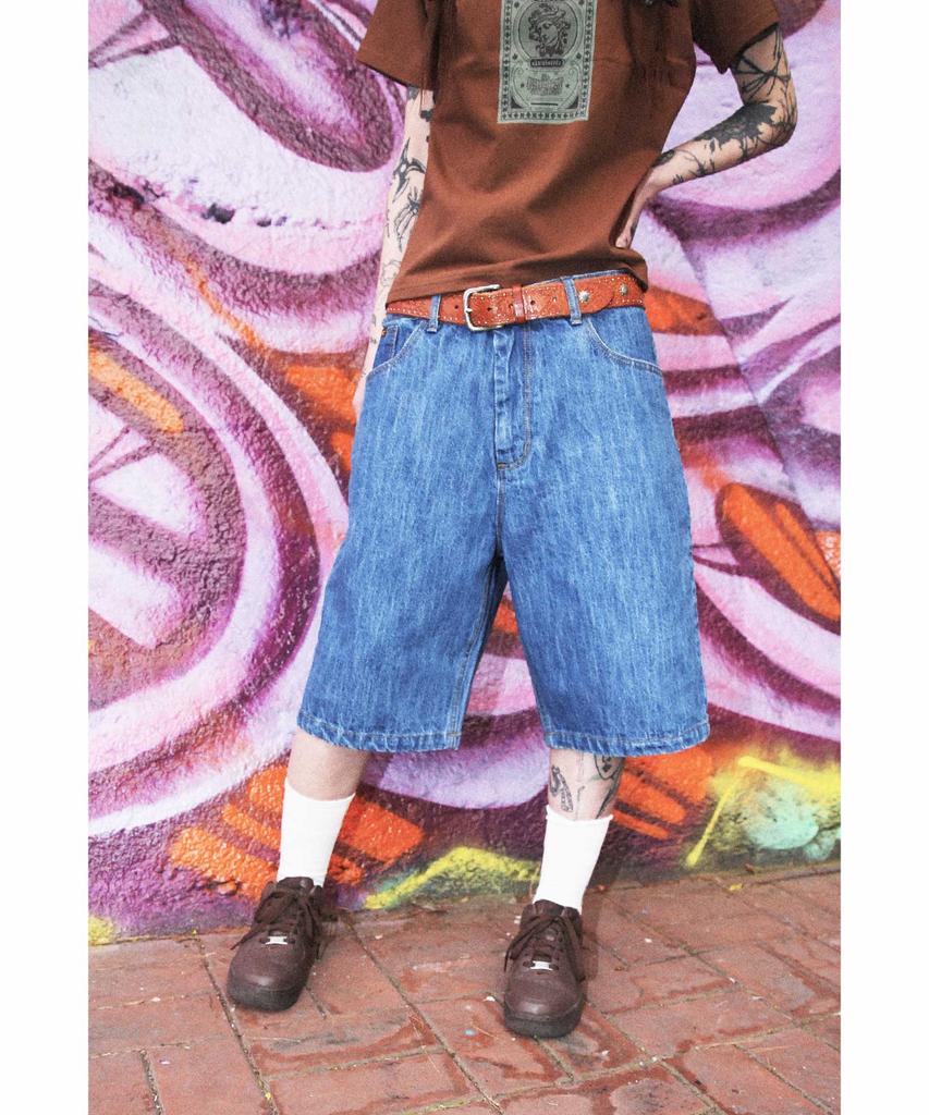Ialeseuko Baggy Denim Shorts_Blue