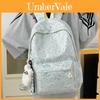 Cute Floral Pattern And Lace Design Student Backpack With Plush Pendant For Daily Use