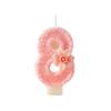 Pink Creative Digital Birthday Cake Decoration Candle Handmade Diy0-9 Party Atmosphere Decoration