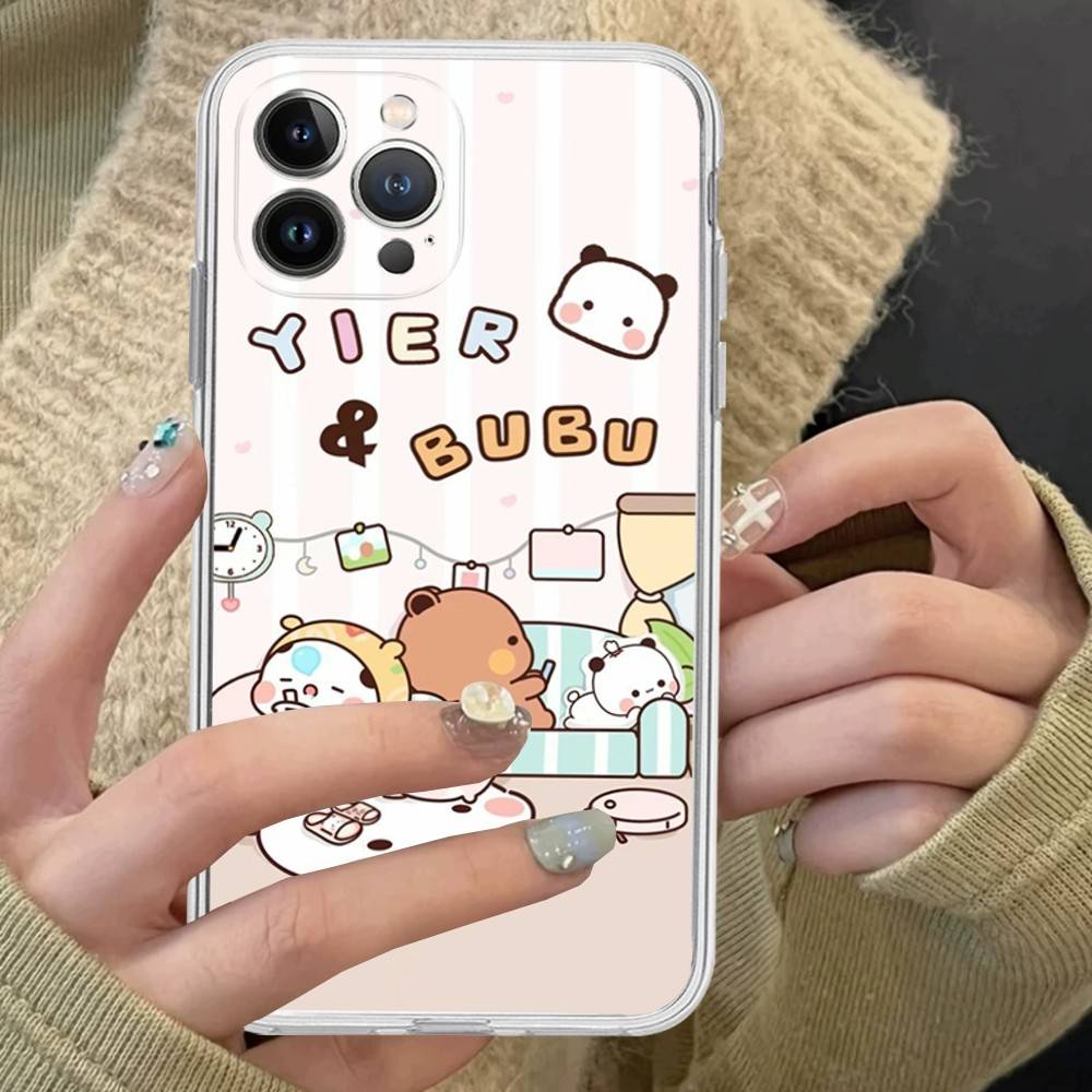 Character Bubu And Dudu Transparent Phone Case For IPhone 16 15 14 13 12 11 Pro Max Plus Soft Cover