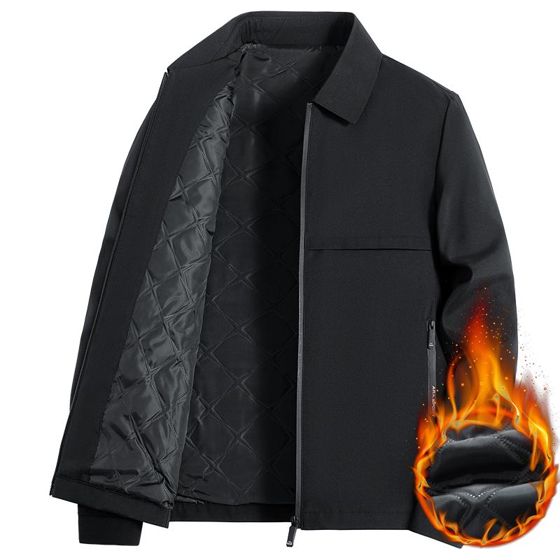 Romon Herren 2025 Winter Verdickte Baumwolljacke - Warme Freizeitjacke für Mittelalte und Ältere