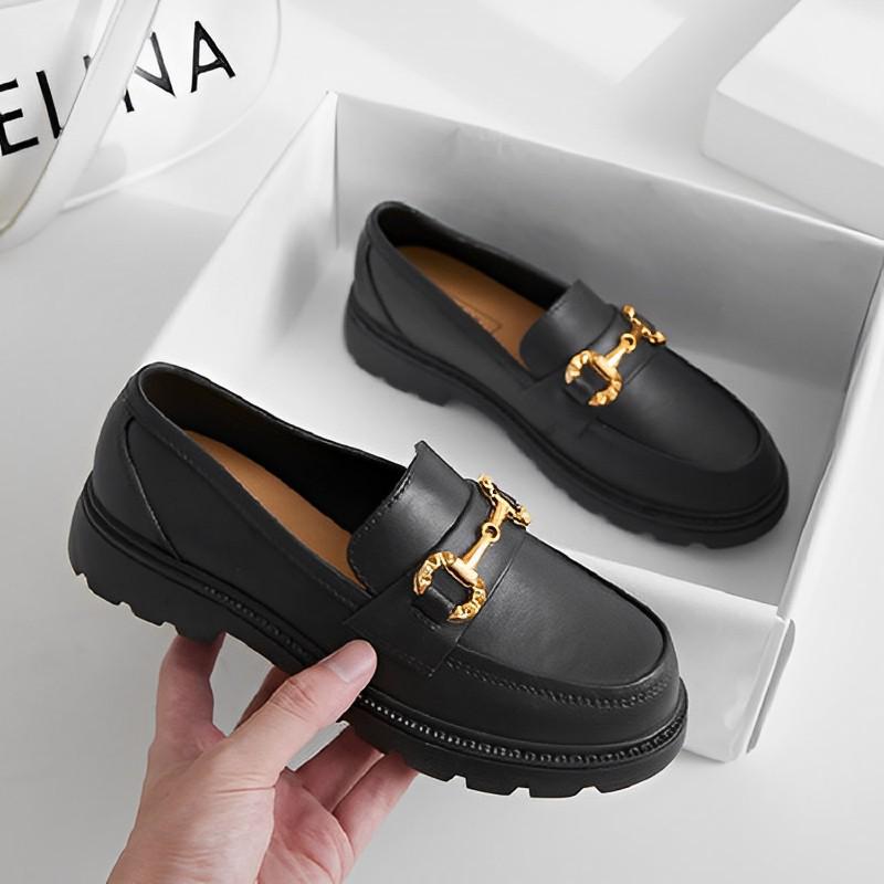 2023 Women's British Style Waterproof Platform Loafers: Versatile, Non-slip, Casual Outdoor Rain Shoes