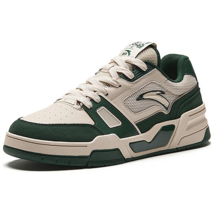 New Anta Flame 5 Slip Resistant Low Top Skateboard Shoes Men's White Green 112428081-5