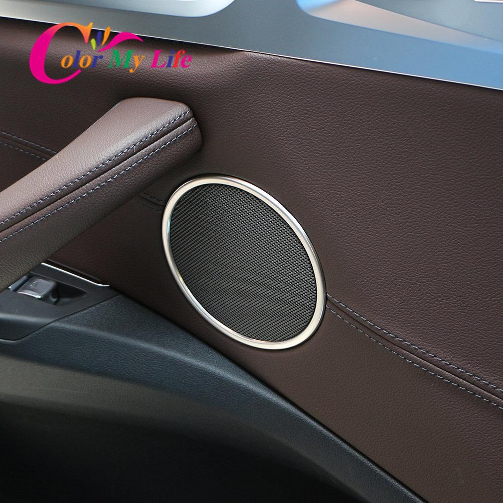 Stainless Steel Car Door Speaker Decorate Cover Trim for BMW X3 X4 G01 G02 2018-2022 Door Speakers Stereo