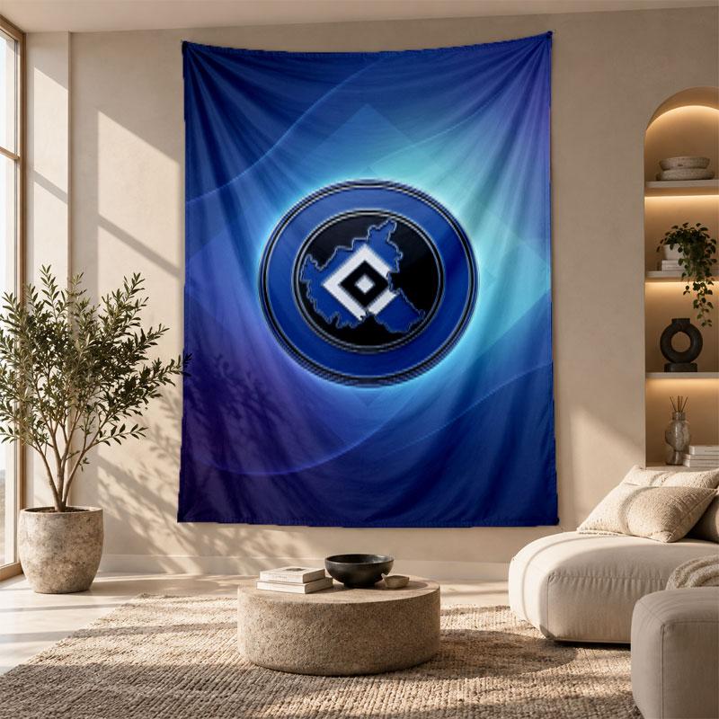 Decorative Tapestry,Hamburger SV Football Printed Wall Art, Lightweight Wall Hanging For Bedroom Background