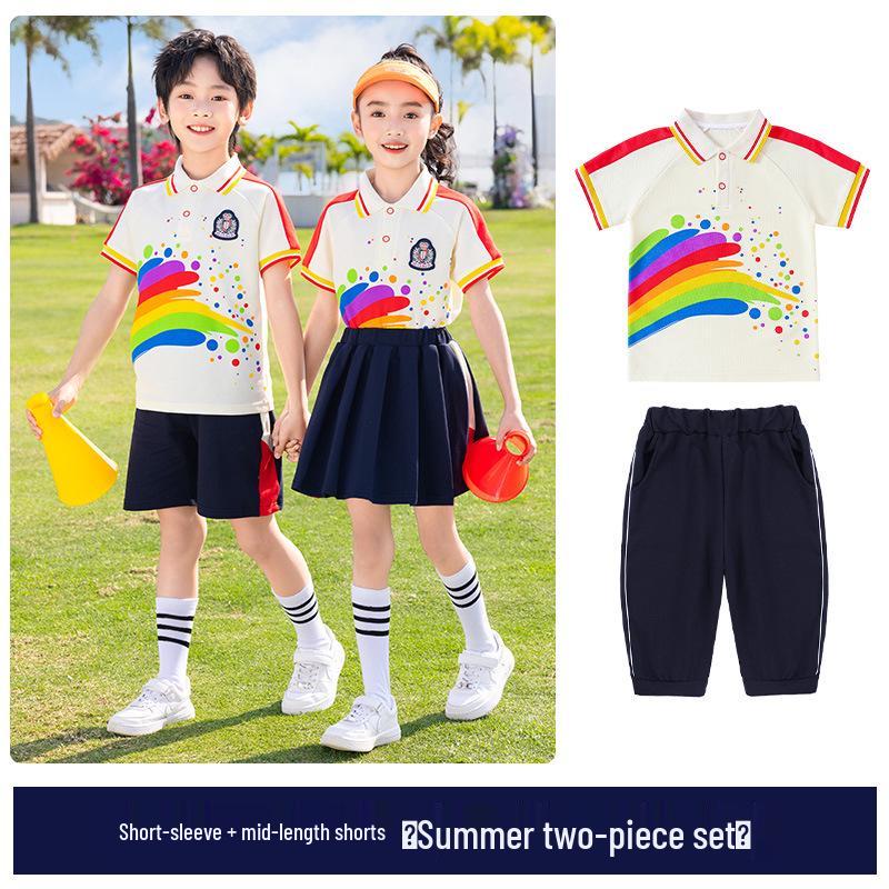 2025 Neuer Stil Buntes Akademisches Kinder Sommer Sportuniform Set