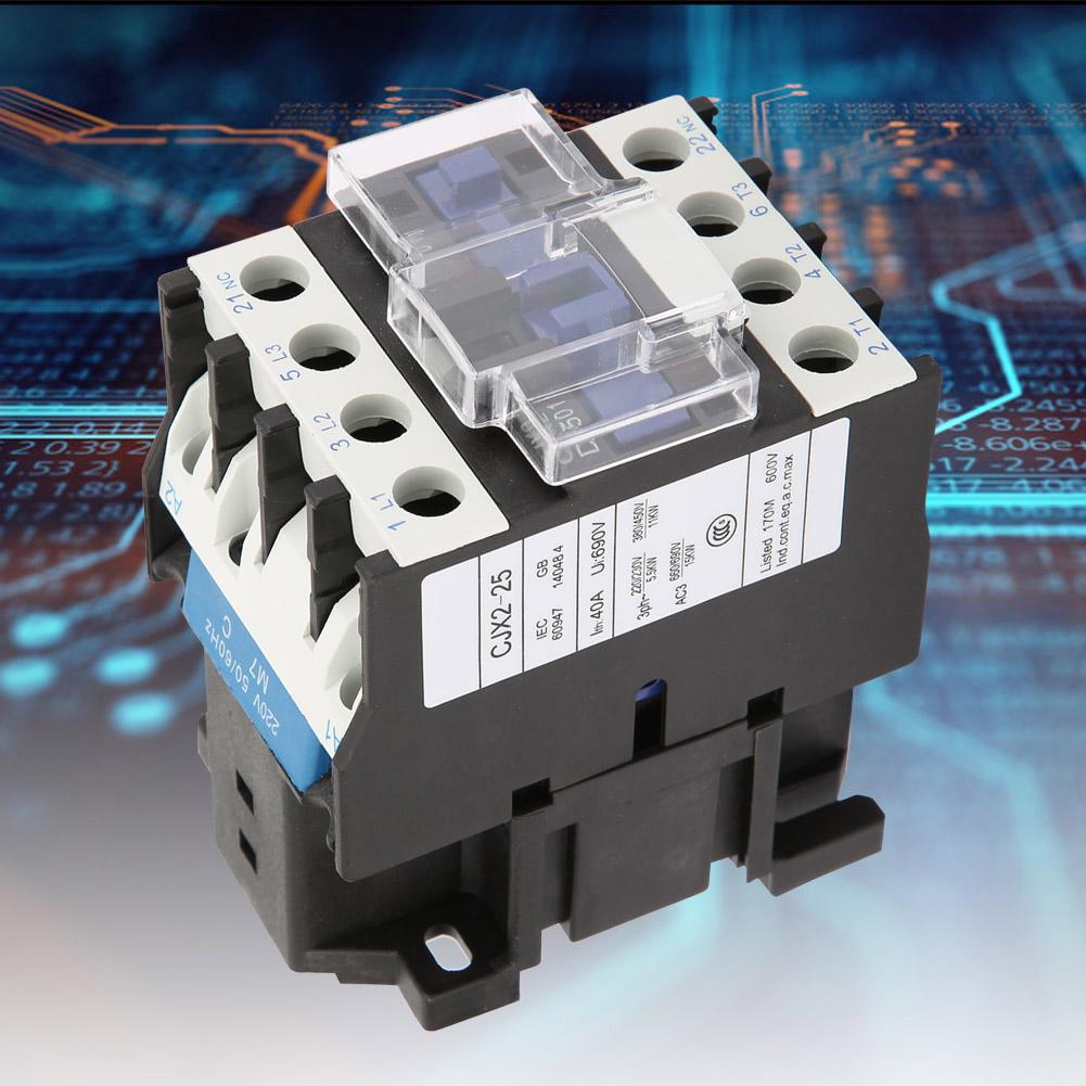 CJX2 2501 High Sensitivity Industrial Electric AC Contactor 220V 25A