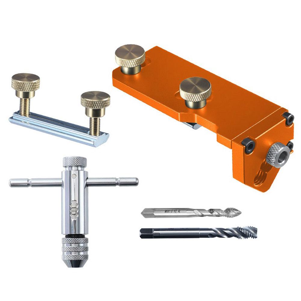 Aluminum Alloy Drill Guide Kit with Depth Stop and Positioning Jig for Precise Drilling on 20 30 40 Type Aluminum Profiles