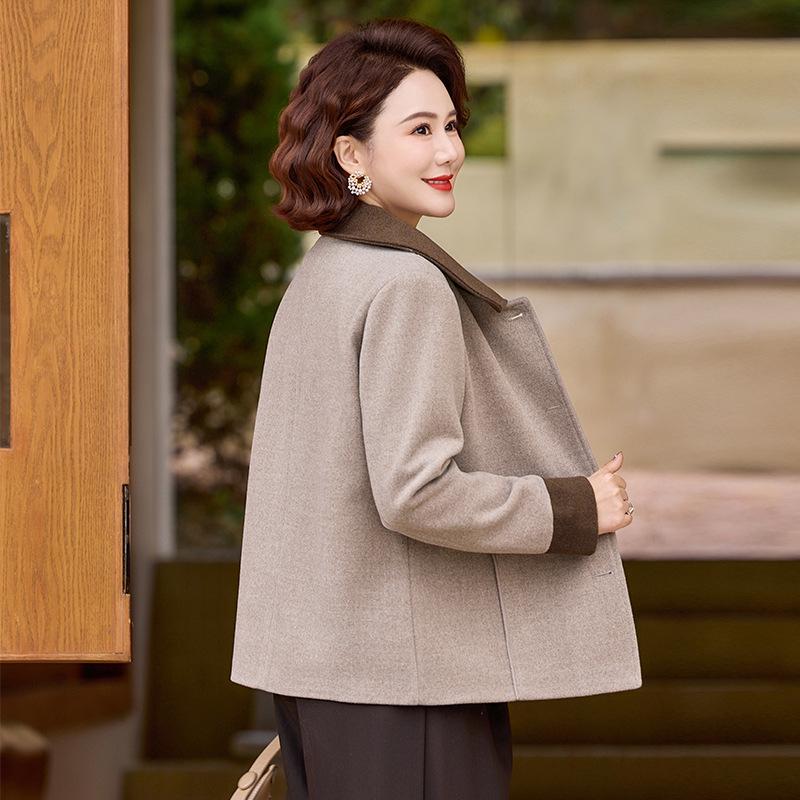 2026 Spring & Autumn Women's Wool Jacket for Ages 40-60: New Style, Lightweight, Perfect for Middle-Aged & Elderly Women.