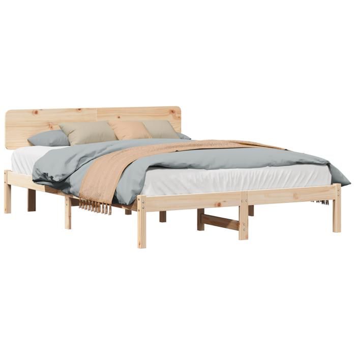 VidaXL Lit avec Headboard 150x200 cm Bois de Pin Massif 872101