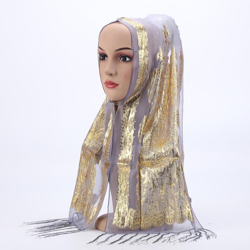 Stylish Women s Silk Jacquard Headscarf - Solid Color Gauze Streamer