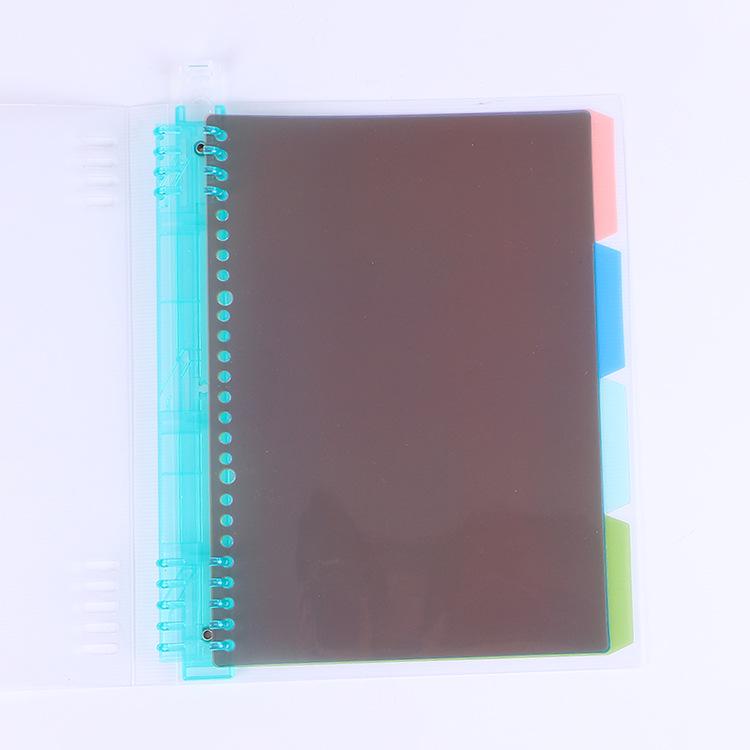 Barevné dělicí listy do pořadače a samolepicí štítky - Plastové listy A4/A5/B5 pro stránky zápisníku