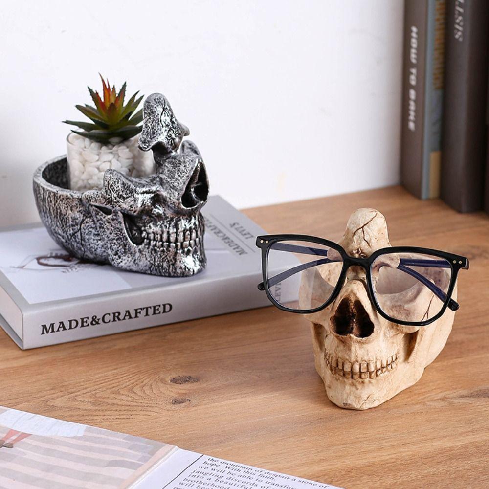 Creative Skull Glasses Holder Anti-slip Desktop Eyeglass Holder  Office/Home Ornaments