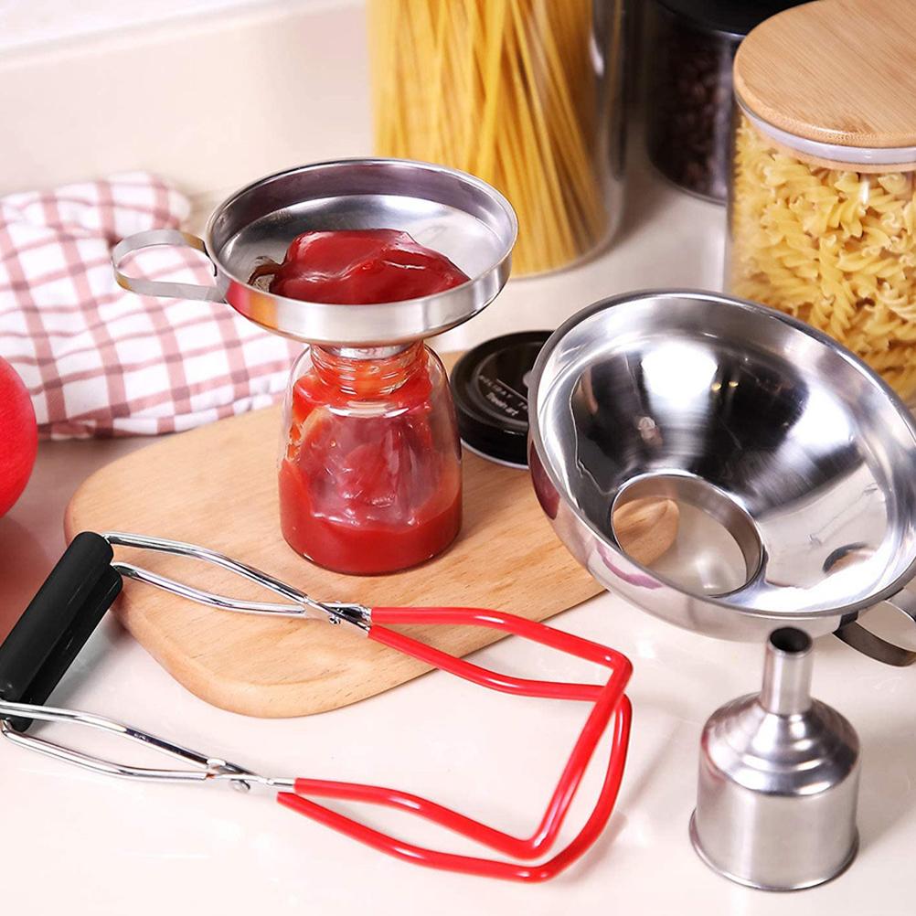 Can Clip Kitchen Gadget Anti-slip Funnel Oil Stainless Steel Liquid Lifting Clamp Practical HomeFunnel Sauce