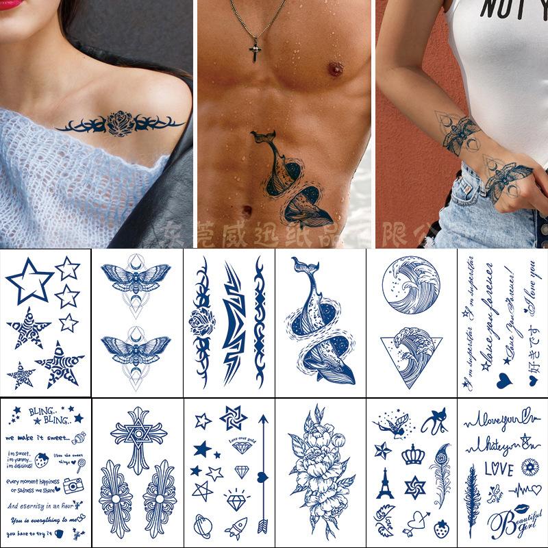 Herbal Semi-Permanent Tattoo Sticker, Semi-Permanent Tattoo Sticker, Anti-Rub, Anti-Sweat Tattoo