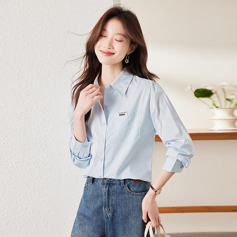 Teluoman Women's Embroidered Long Sleeve Commuter Blouse