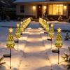 Eco Friendly Yard Decorations Solar Christmas Tree Light, Powered Garden Stake Waterproof Easy Install Planting Bed Lights LED Pathway Light