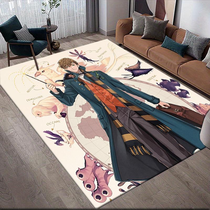 

Fantastic Beasts Wizards Anti-Slip Rug, Rectangular Carpet for Living Room & Bedroom Decor 60x90cm