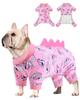 Dinosaur Costume Dog Pajamas, Stretchy Spandex Crystal Velvet Sleepwear Coat Soft Pet Outfit Clothes for All Seasons