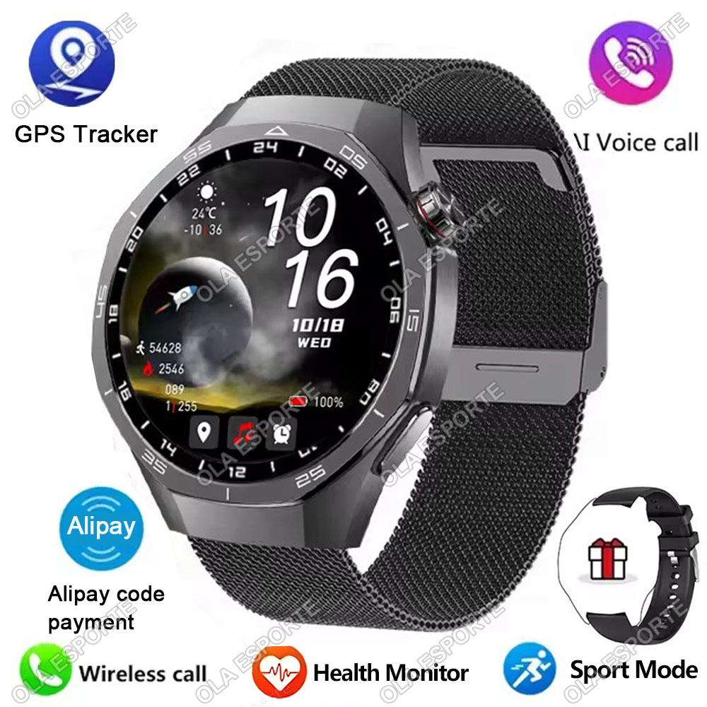 LS  New Smart Watch Men HD  Screen GPS Motion Tracking Heart Rate Blood Pressure Bluetooth Calls SmartWatch Waterproof