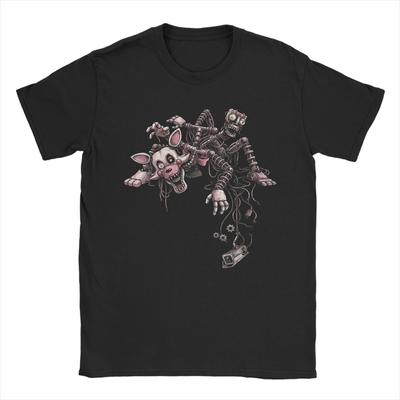 Mangle Toy Foxy Ceiling Crawler Freddyed Bonnie Game T Shirt Mens  100 Cotton Vintage TShirt Tees Short Sleeve Clothes