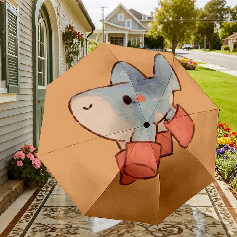 Blue Elephant with Orange Boots: Cute Animal Print Umbrella - Perfect for Outdoor Adventures, Travel Essentials 111