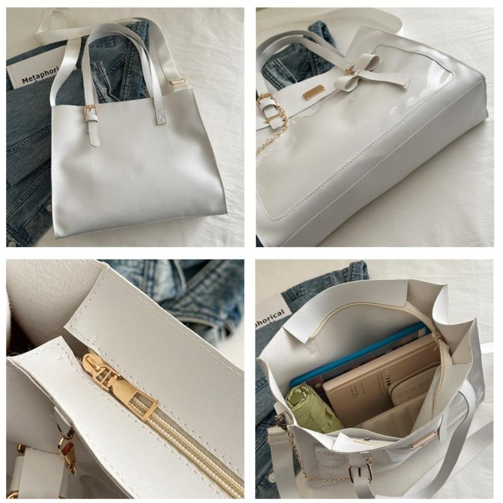 Sac à Bandoulière Y2k JK Sac Cabas en Toile à Nœud Mode Sac Itabag Transparent Étudiant