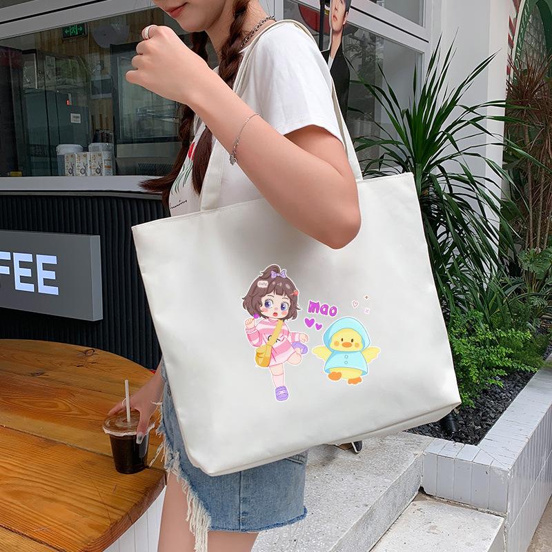 Canvas Bag Women'S Shoulder Handbag Student Tote Bag Large Capacity Hand Carry Canvas Bag