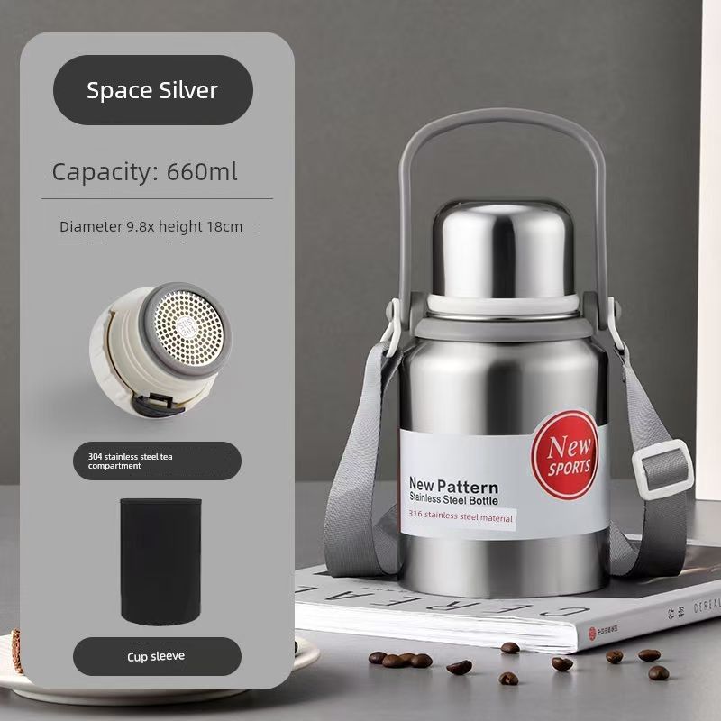 Stainless Steel 316 Large Capacity Vacuum Cup for Male and Female Students Good-looking Tea Cup Portable Car Outdoor Kettle