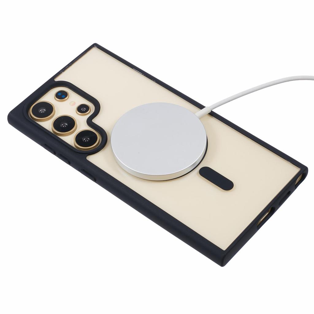 For Samsung Galaxy S24 Ultra Magnetic Case Shockproof PC+TPU Clear Phone Cover